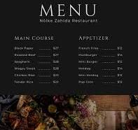 menu restaurant