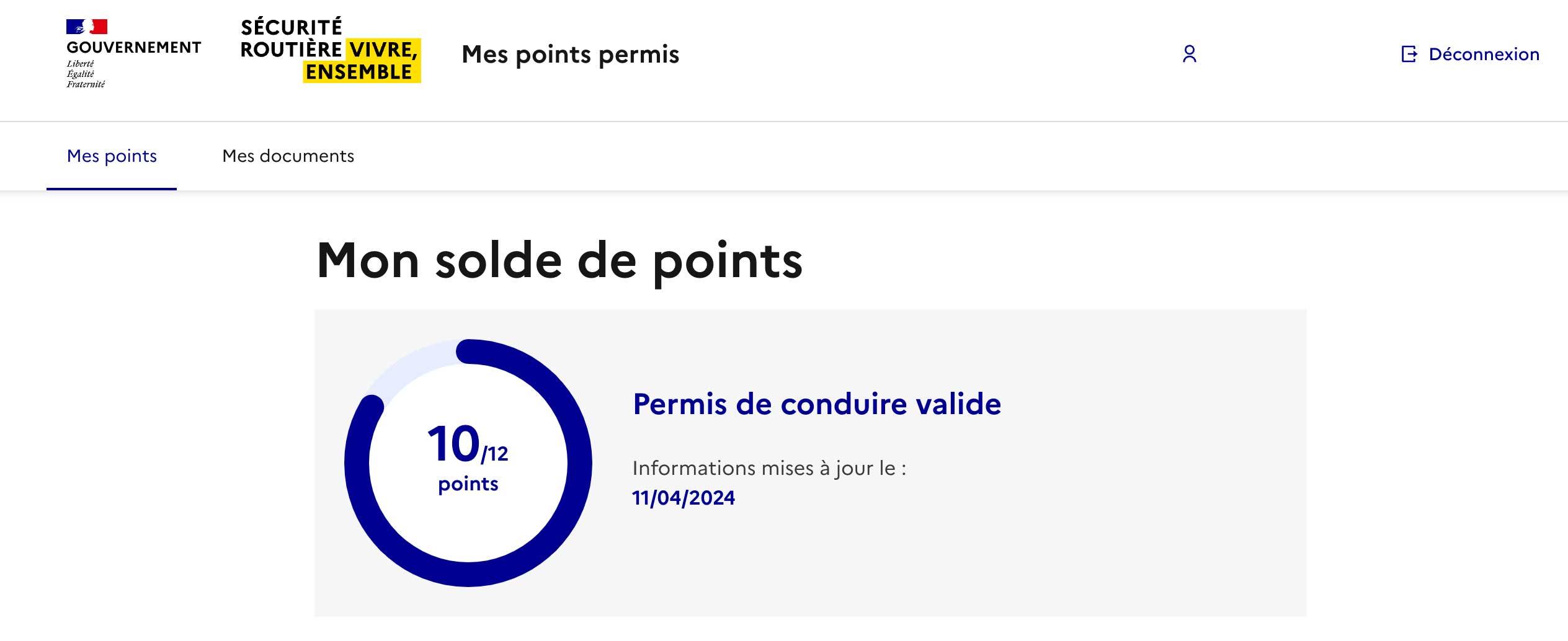 point permis en ligne