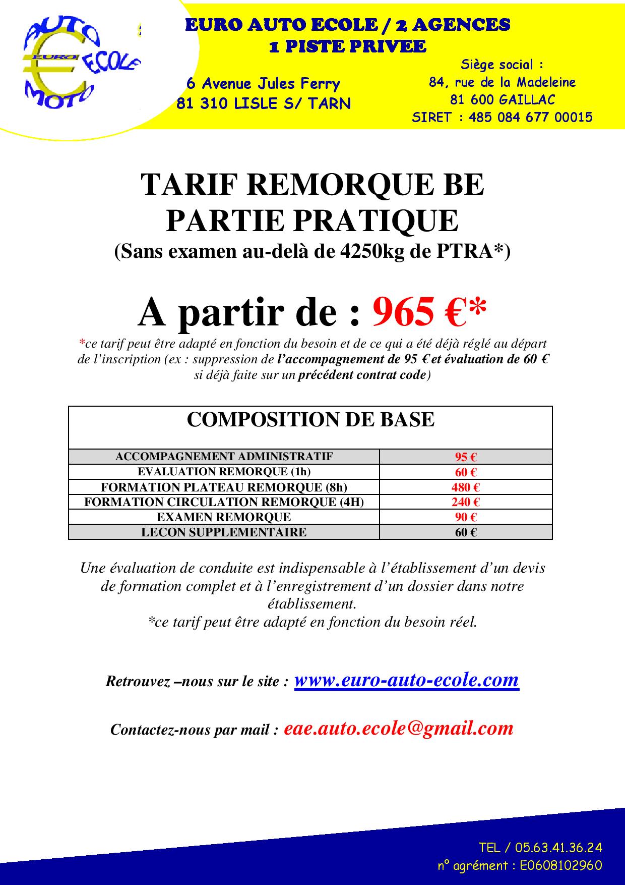 prix permis be